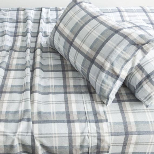 Park Avenue Flannelette Sheet Set - Heathered Plaid
