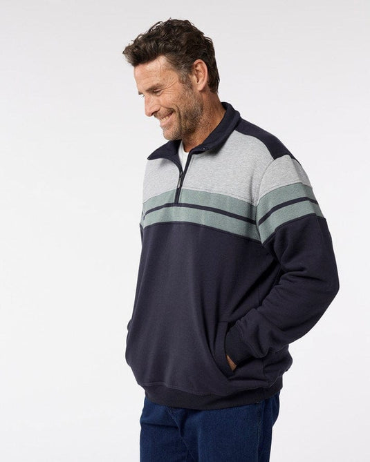 Breakaway Mens Henrich Snowy Mt Fleece 1/2 Zip Sweat