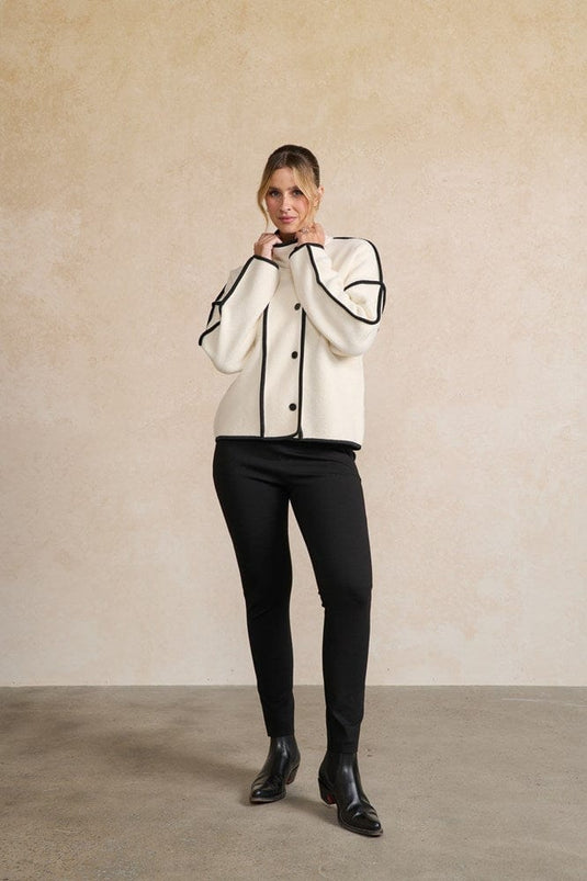 Holmes & Fallon Womens Contrast Piping Jacket