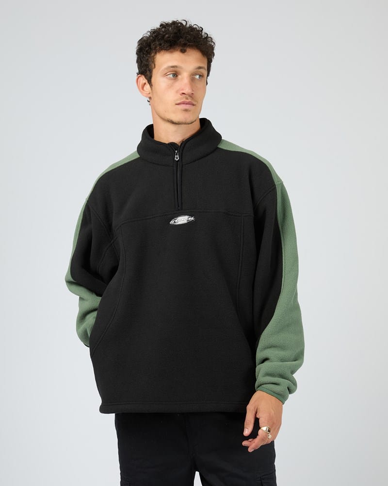 Load image into Gallery viewer, St Goliath Mens Hyperdrive Polar Quarter Zip Jacket - Black
