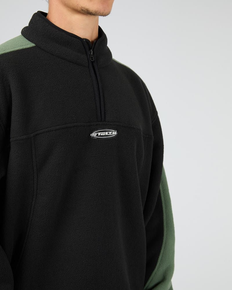 Load image into Gallery viewer, St Goliath Mens Hyperdrive Polar Quarter Zip Jacket - Black
