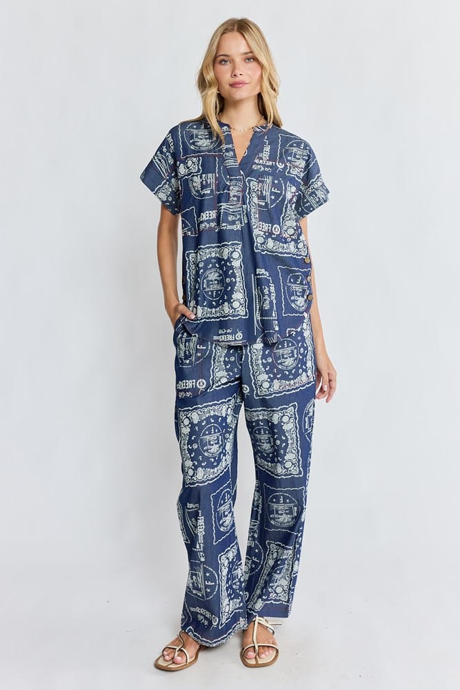 Load image into Gallery viewer, Ibisa Womens Dakota Top - Denim
