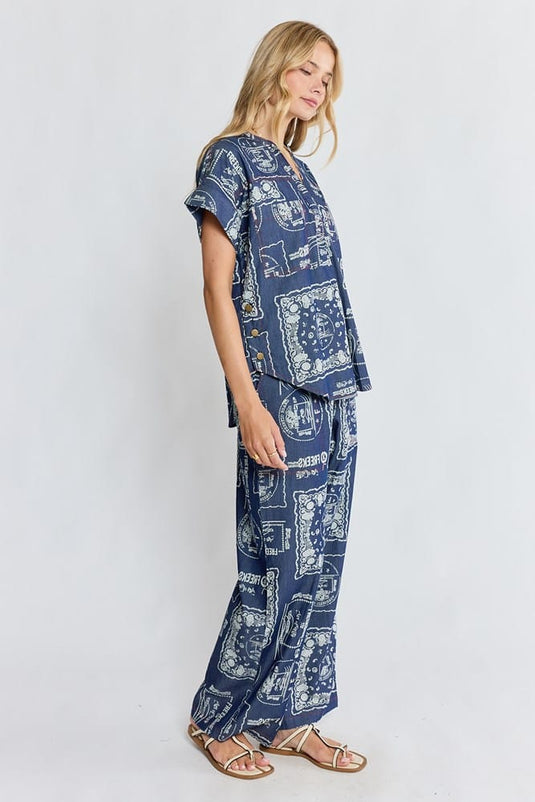 Ibisa Womens Dakota Top - Denim