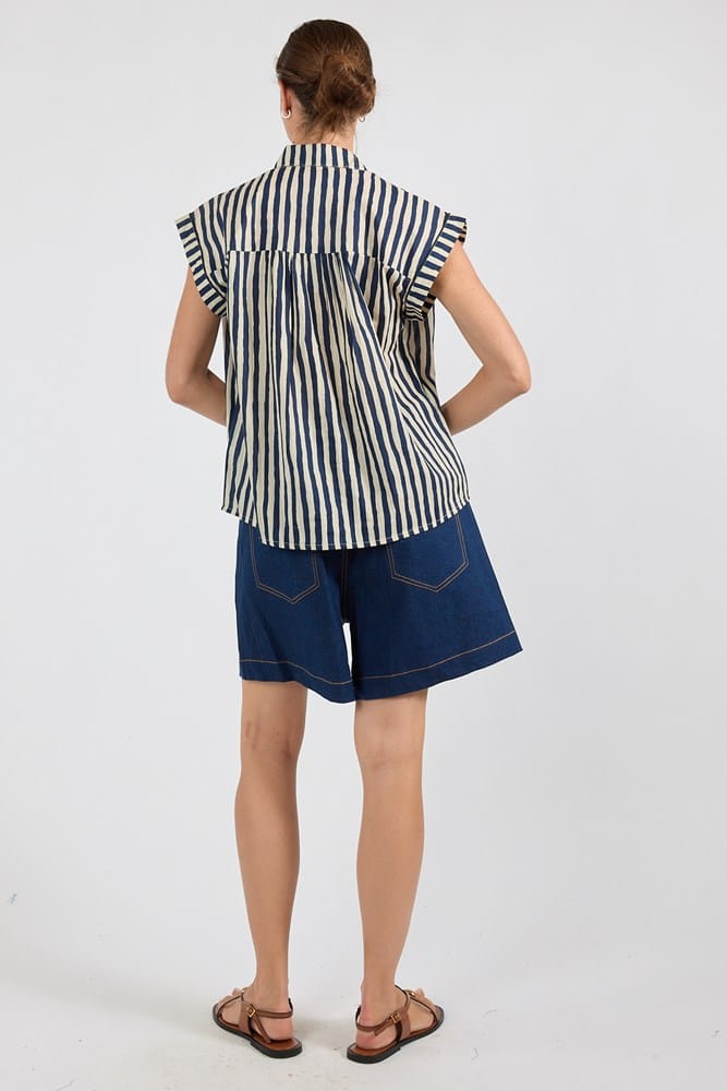 Load image into Gallery viewer, Ibisa Womens Dixie Top - Navy
