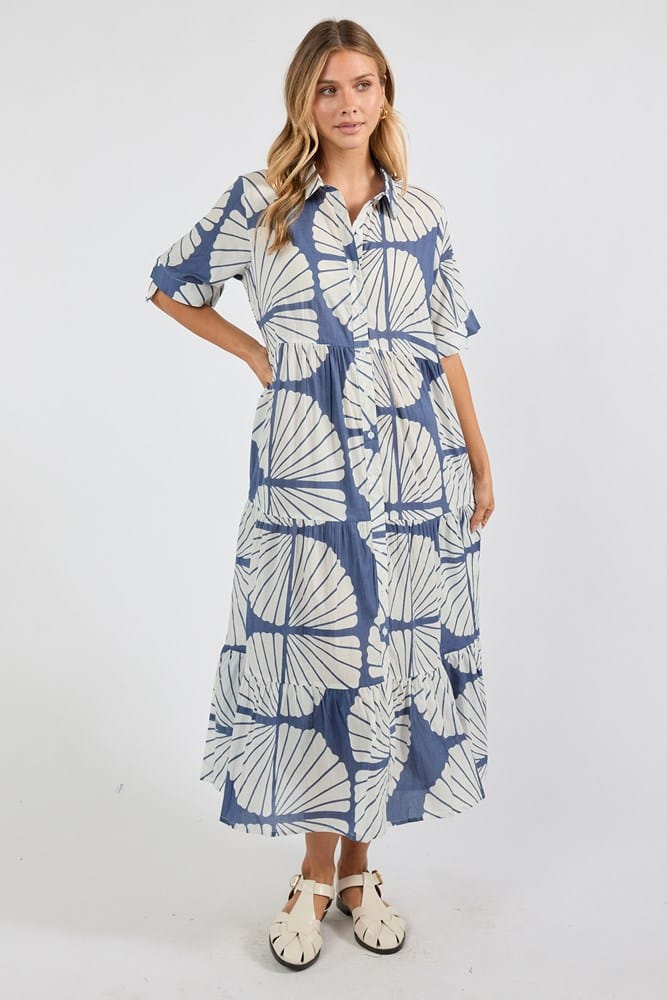 Load image into Gallery viewer, Ibisa Womens Kayce Midi Dress - Navy
