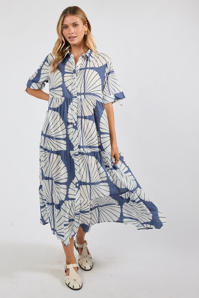 Load image into Gallery viewer, Ibisa Womens Kayce Midi Dress - Navy
