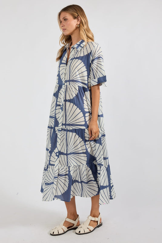 Ibisa Womens Kayce Midi Dress - Navy