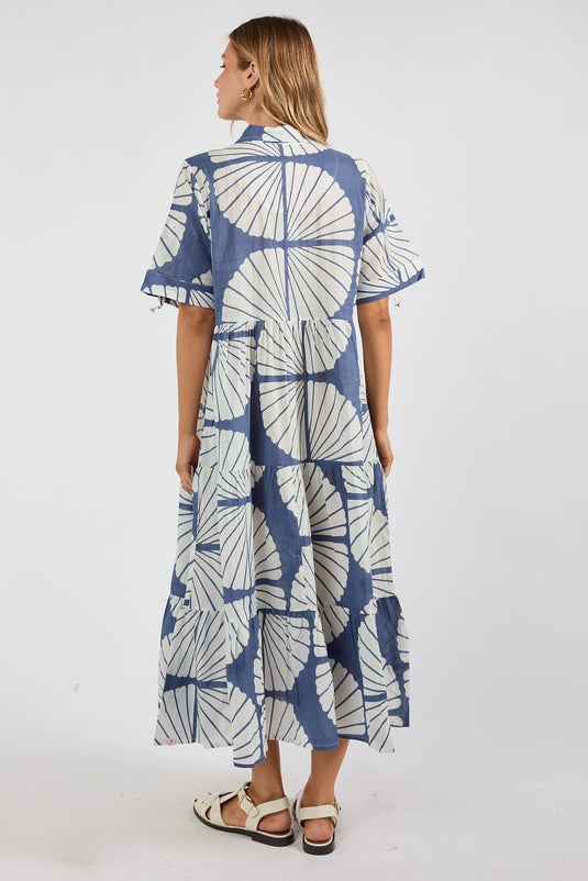 Ibisa Womens Kayce Midi Dress - Navy