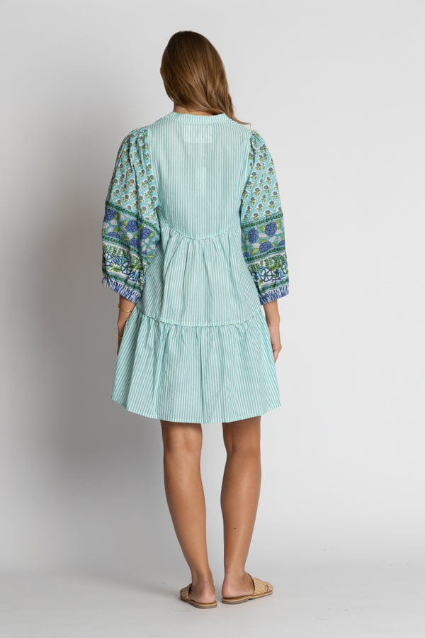 Load image into Gallery viewer, Ibisa Womens Mississippi Button Dress - Lagoon
