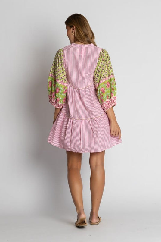 Ibisa Womens Mississippi Button Dress - Melon