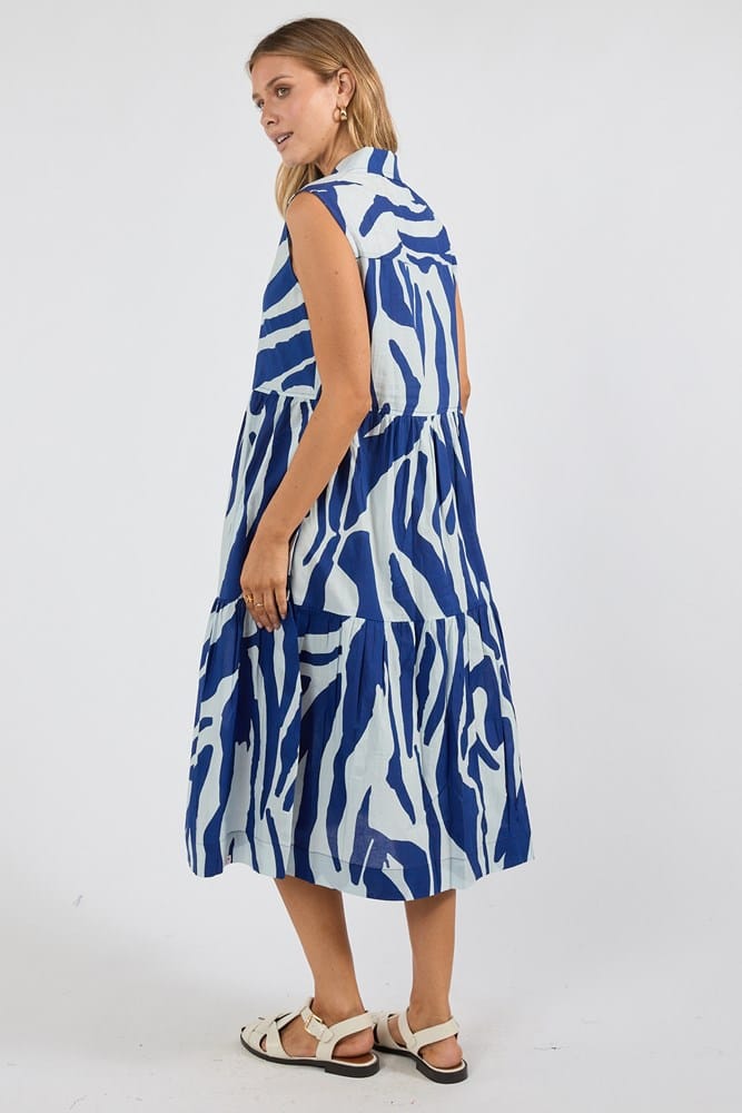 Load image into Gallery viewer, Ibisa Womens Zephyr Midi Dress - Navy
