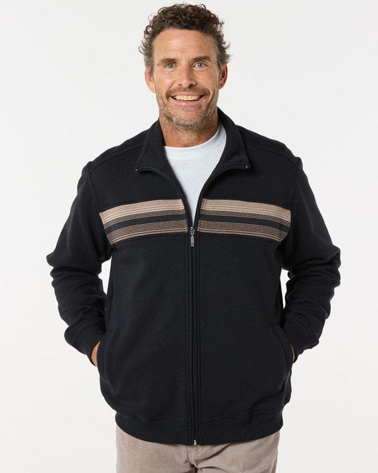 Breakaway Mens Karl Snowy Mt Fleece Jacket - Black (Larger Sizes)