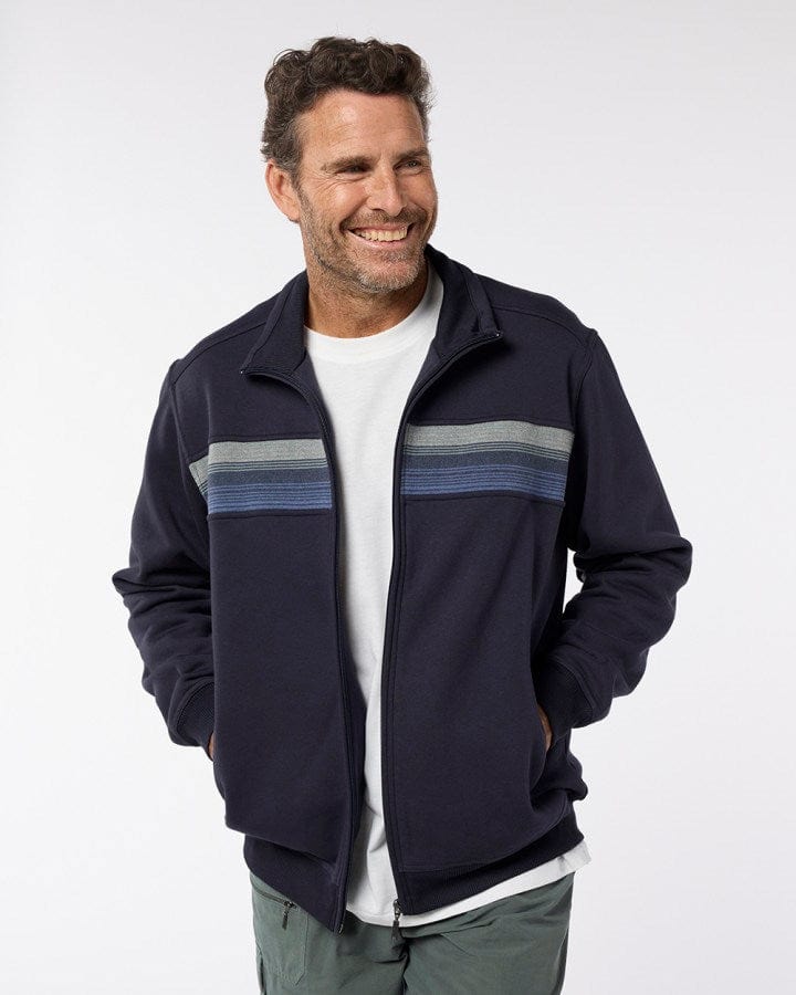 Load image into Gallery viewer, Breakaway Mens Karl Snowy Mt Fleece Jacket - Ink (Larger Sizes)
