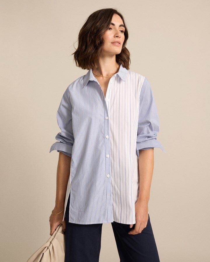 Load image into Gallery viewer, Marco Polo Womens Long Sleeve Spliced Stripe
