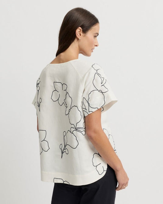 Yarra Trail Womens La Darse Short Sleeve Floral Top