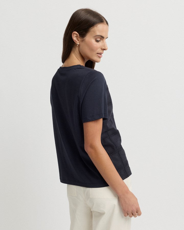 Load image into Gallery viewer, Yarra Trail Womens Lacet Short Sleeve Tee - Navy
