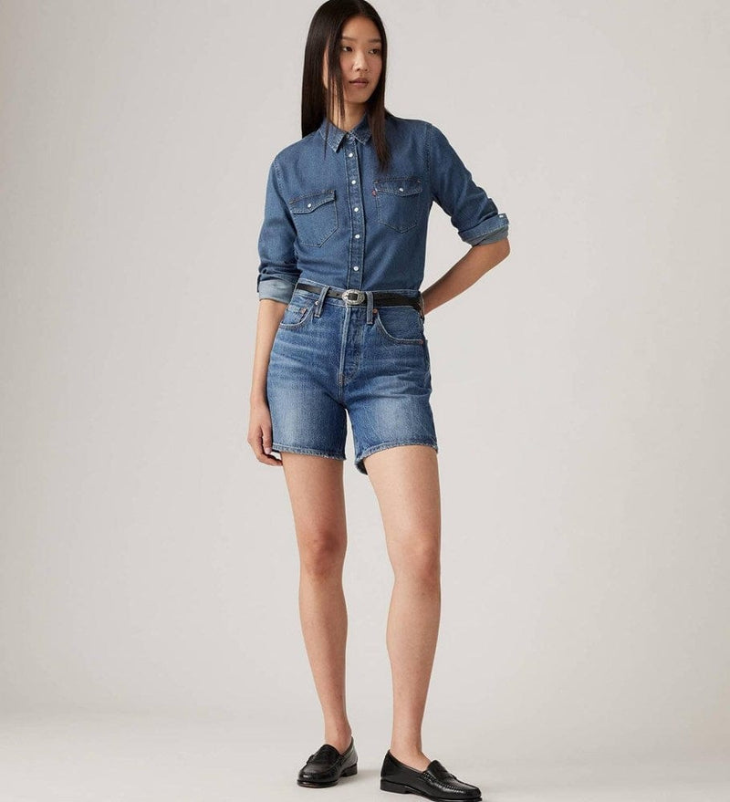 Load image into Gallery viewer, Levis Womens 501 Mid Thigh Shorts
