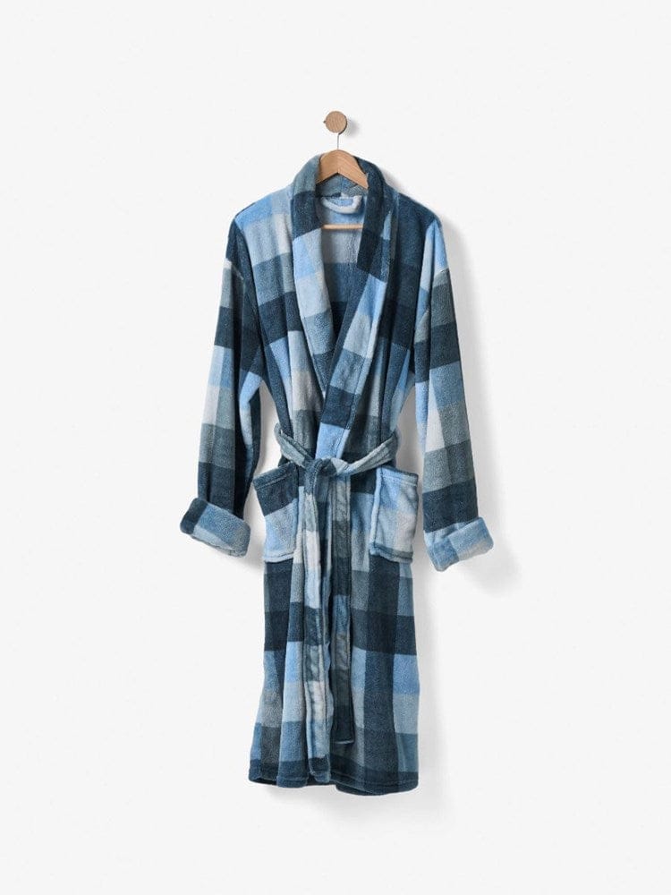 Load image into Gallery viewer, Linen House Plush Alec Robe - Navy

