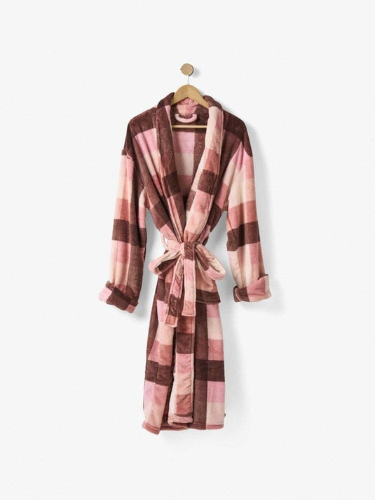 Linen House Plush Alec Robe - Plum