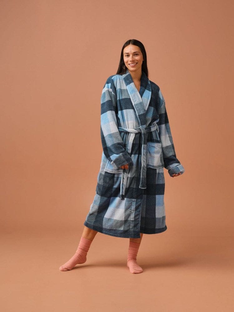 Load image into Gallery viewer, Linen House Plush Alec Robe - Navy
