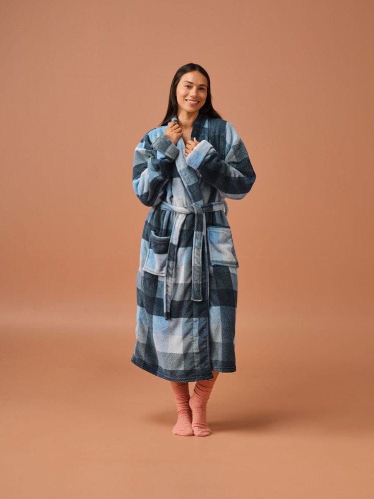 Load image into Gallery viewer, Linen House Plush Alec Robe - Navy
