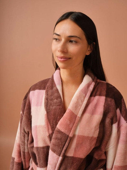 Linen House Plush Alec Robe - Plum