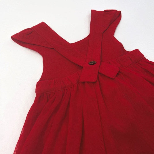 Love Henry Baby Girls Lottie Dress - Red Linen