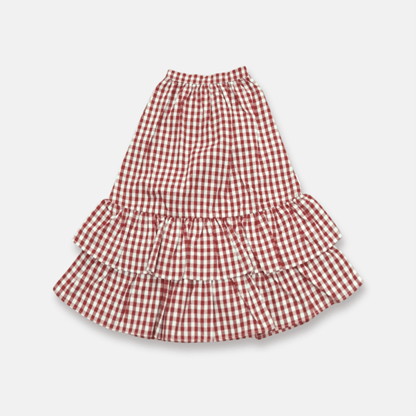 Love Henry Girls Maxi Skirt - Red Check