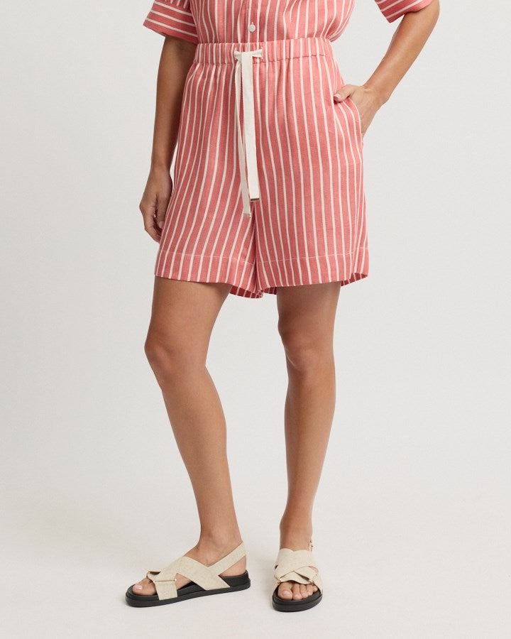 Load image into Gallery viewer, Yarra Trail Womens Monte Carlo Striped Linen Cotton Short
