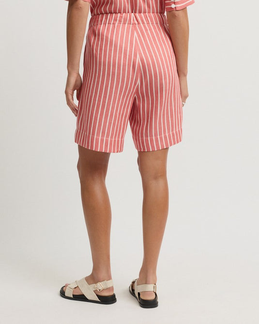 Yarra Trail Womens Monte Carlo Striped Linen Cotton Short