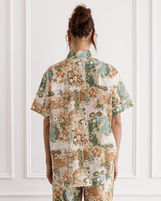 Heaven Mosaic Bianca Cuban Shirt