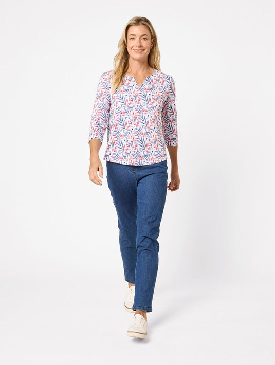 Black Pepper Womens Mylie 3/4 Sleeve Top