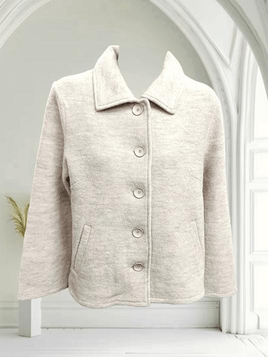 See Saw Womens 100% Boiled Wool Collared Jacket