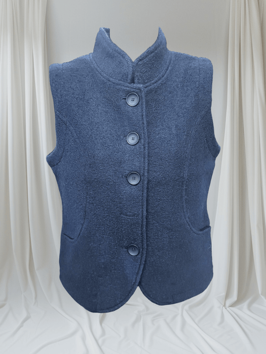 See Saw Womens 100% Boiled Wool High Collar Vest