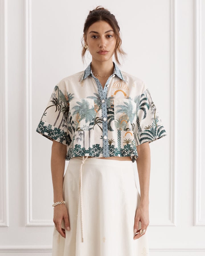 Load image into Gallery viewer, Heaven Oasis Remi Cropped Shirt
