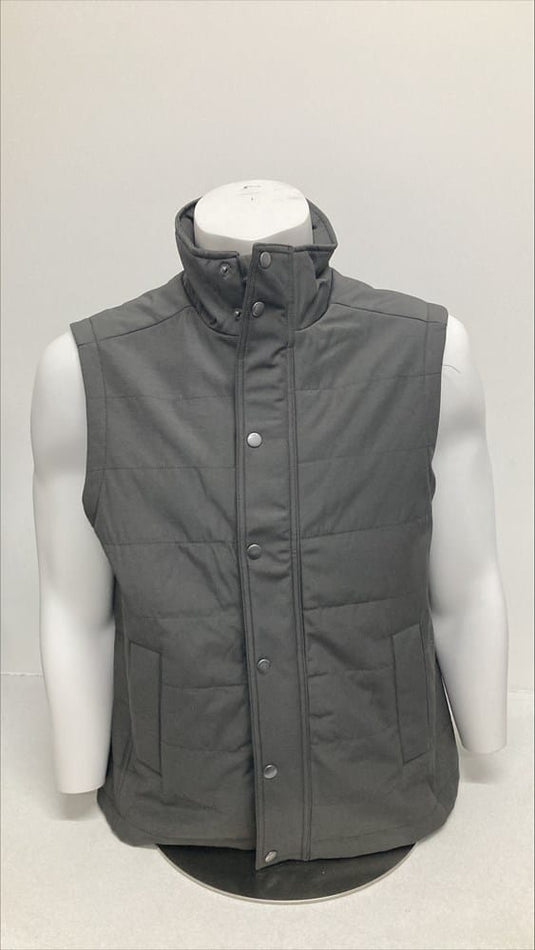Back Bay Mens Cotton Nylon Button Down Vest - Olive
