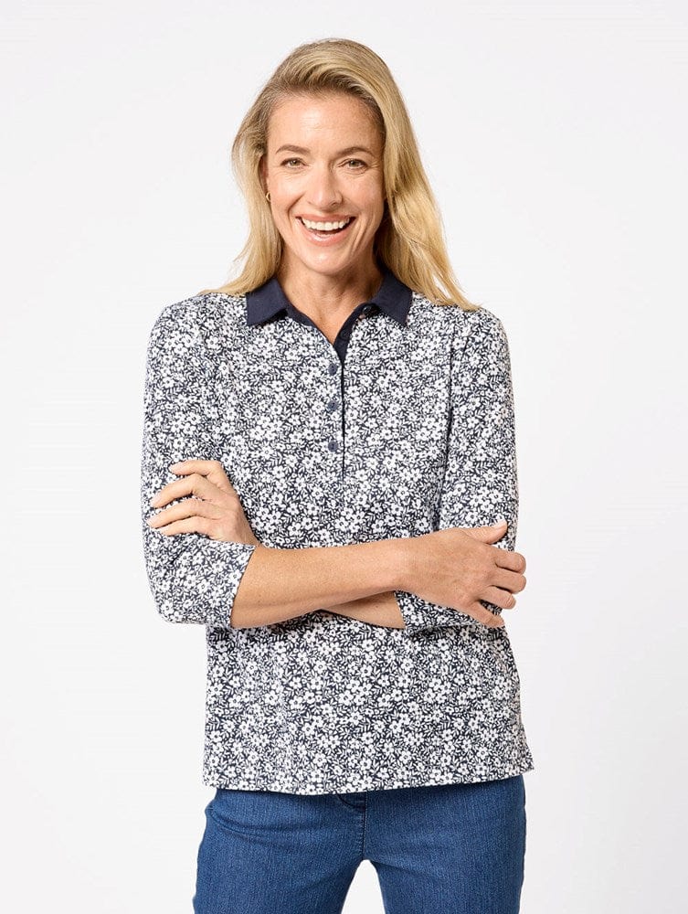 Load image into Gallery viewer, Black Pepper Womens Orelia 3/4 Sleeve Polo
