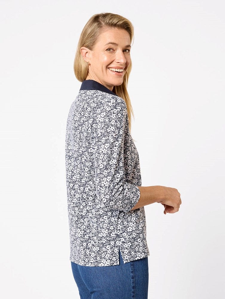 Load image into Gallery viewer, Black Pepper Womens Orelia 3/4 Sleeve Polo
