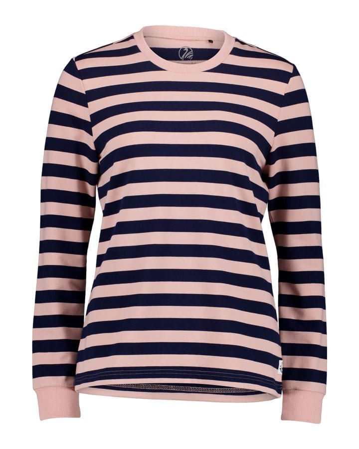 Load image into Gallery viewer, Swanndri Womens Papamoa Long Sleeve Stripe T Shirt - Navy/Pink Salt

