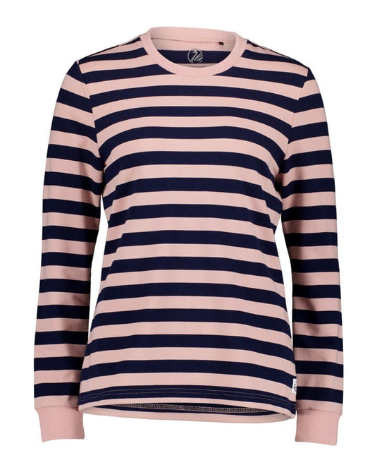 Swanndri Womens Papamoa Long Sleeve Stripe T Shirt - Navy/Pink Salt