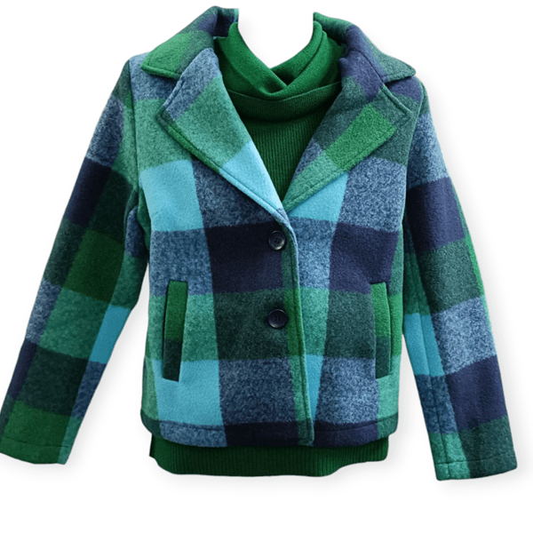 Load image into Gallery viewer, See Saw Womens Australian Wool Blend Plaid Jacket
