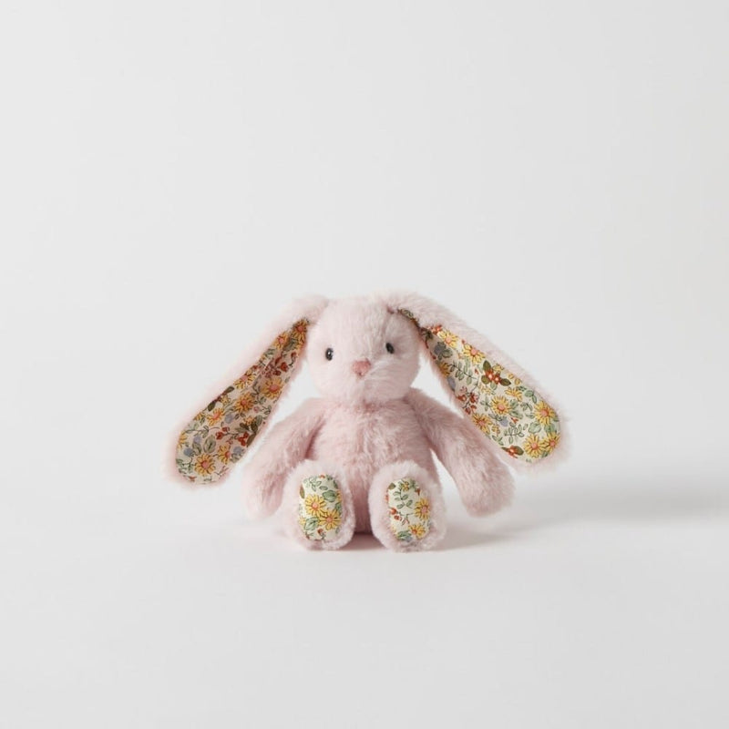 Load image into Gallery viewer, Pilbeam Jiggle &amp; Giggle Floral Pink Bunny Rattle
