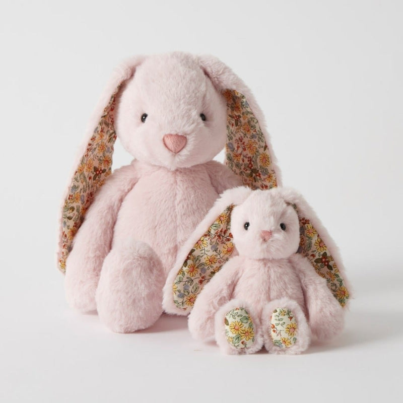 Load image into Gallery viewer, Pilbeam Jiggle &amp; Giggle Floral Pink Bunny Rattle
