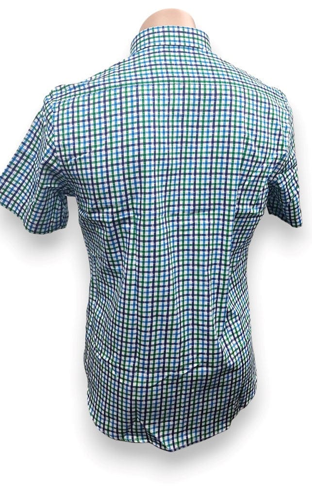 Load image into Gallery viewer, Cambridge Mens Portsea Modern Fit Short Sleeve Shirt - White Check

