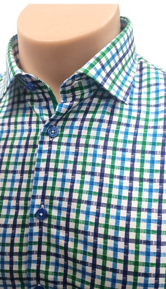 Load image into Gallery viewer, Cambridge Mens Portsea Modern Fit Short Sleeve Shirt - White Check
