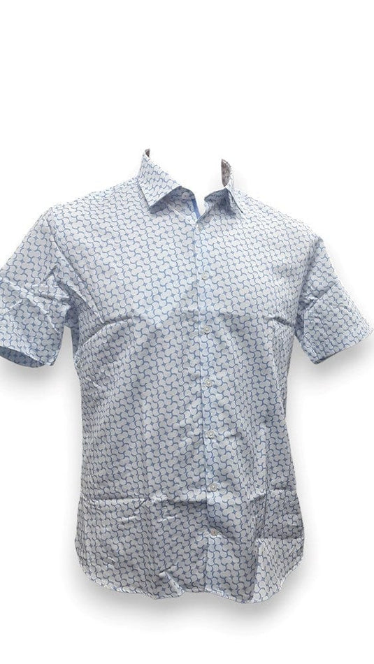 Cambridge Mens Portsea Modern Fit Short Sleeve Shirt - Light Blue