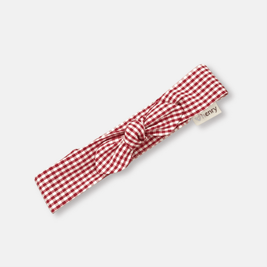 Love Henry Girls Headband - Petite Red Check