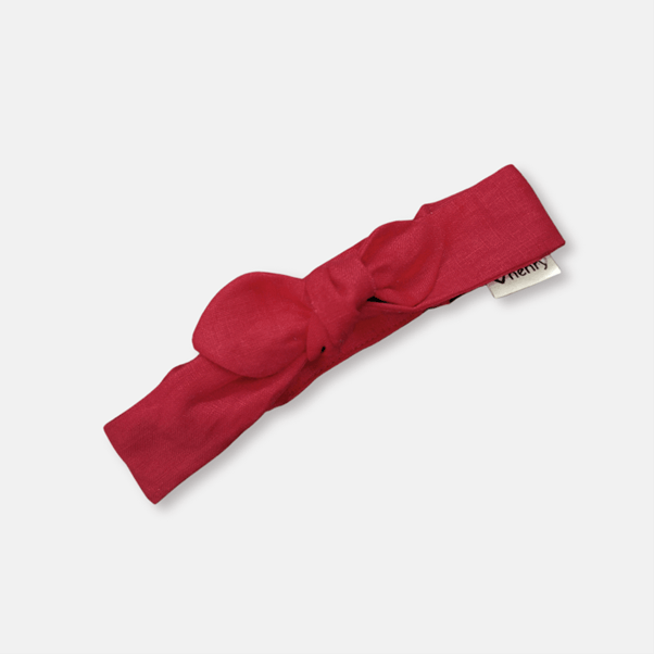 Love Henry Girls Headband - Red Linen