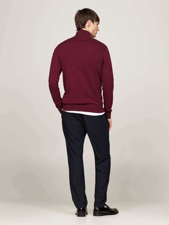 Load image into Gallery viewer, Tommy Hilfiger Mens Flag Embroidery Quarter-Zip Jumper
