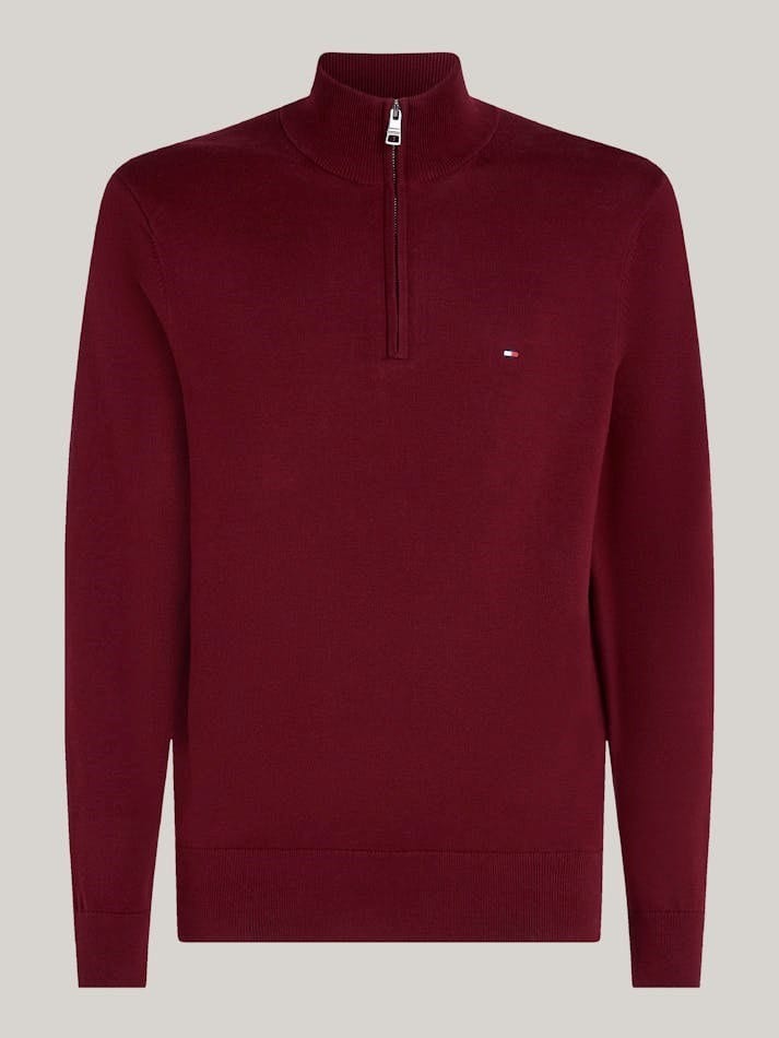 Load image into Gallery viewer, Tommy Hilfiger Mens Flag Embroidery Quarter-Zip Jumper
